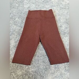 NWT 525 America Women's Chocolate Ribbed Knit Bike Shorts Size Medium